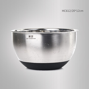 
                                        
                                                            展艺304不锈钢打蛋盆20/22cm加深加厚家用厨房烘焙工具和面揉面洗菜盆子 圆20*高12cm                