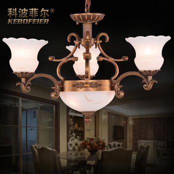 科波菲尔 欧式全铜灯 铜灯 餐厅卧室吊灯 M9025-3 led3W暖白光