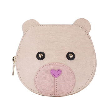 furla 芙拉卡其色小熊脸牛皮零钱包 874570