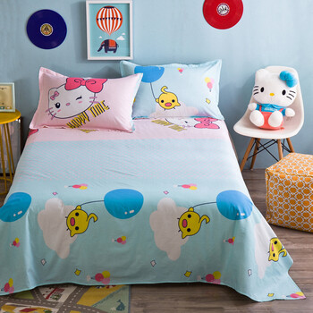 纯妃家纺 全棉床单单件纯棉儿童学生卡通单人双人被单 梦幻天空床单b