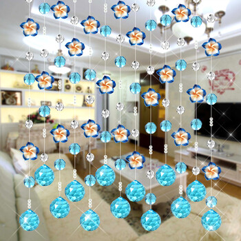 
                                                                                小雏菊 (XCJ)藤球 珠帘水晶隔断帘成品玄关鞋柜屏风挂帘过道门帘卧室客厅隔断吊帘 55条弧形水晶帘                