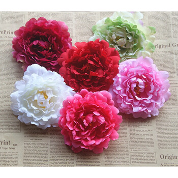丝界高仿真牡丹花头,草帽拖鞋头饰diy配花 仿真绢花芍药花 青色