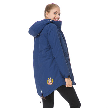 paulfrank大嘴猴2015春季新款女式防风防水加厚长款棉服paulfrank正品 藏青色 XL