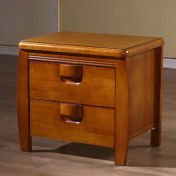 木昌现代中式实木床头柜 胡桃木色床边柜 简约现代抽屉储物柜 榉木色