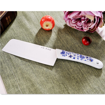 景烨 景德镇陶瓷刀具七件套装 菜刀水果刀厨房刀具 青花七件套