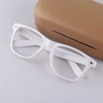 装饰眼镜框架男女款大脸无镜片装饰复古可爱眼睛框女 白色(无镜片)