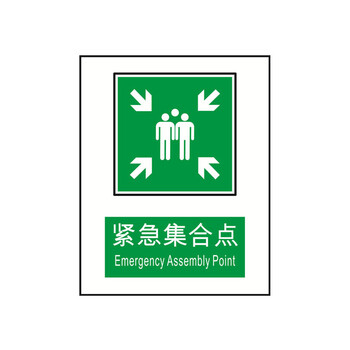 安赛瑞 20095 自发光消防安全标识(紧急集合点)蓄光塑料板 250*315mm