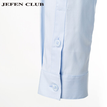 JEFEN吉芬CLUB 极简派女士衬衫淡蓝色职业风极简线条显干练 1B蓝色 XS