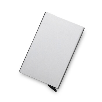 创意防消磁信用卡盒自动银行卡夹男女士薄金属名片卡盒 刻字 银白色