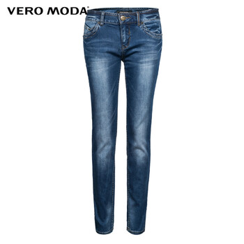 Vero Moda经典磨白兜口铆钉修身牛仔裤|315132010 162深牛仔蓝 165/68A/M/R