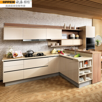 欧派（OPPEIN） 欧派整体橱柜定制芬兰木歌厨房装修柜门定做简约石英石L型
