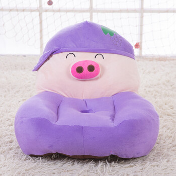 可爱动物卡通沙发幼园宝宝座椅婴榻榻米迷你布艺沙发 紫色 麦兜猪葡萄
