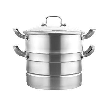 
                                        【京东超市】佳佰 蒸锅26CM三层复底304不锈钢双层蒸锅 电磁炉明火通用                