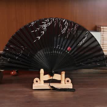 倾沫拂柳古风扇子折扇中国风女式复古典真丝绸舞蹈扇夏季和风日用扇拂柳 图片价格品牌报价 京东