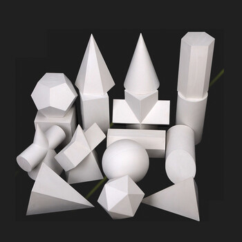 石膏几何体美术用品教具素描速写 静物石膏像摆件石膏板几何模型