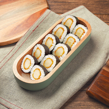 lcliving泰国进口橡胶木面包槽寿司水果餐具厨房收纳创意小工具 小号