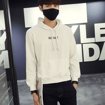律锟 卫衣 男士简约字母连帽卫衣a088-w610白色3xl
