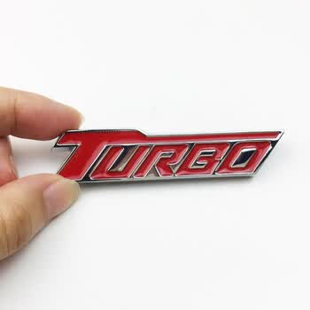 皓驹 个性3d立体涡轮增压铝合金车贴车标金属turbo 涡轮增压车尾标志