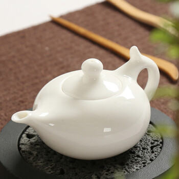 白瓷茶壶 德化羊脂玉瓷泡茶壶陶瓷单壶功夫茶具白色带过滤瓷壶 长嘴壶