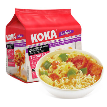 KOKA 可口方便面 非油炸番茄味泡面拉面 85g*4 新加坡进口