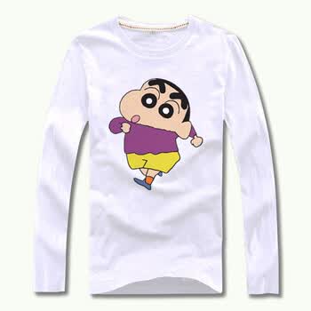 秋冬长袖t恤纯棉男蜡笔小新长袖t恤小新衣服 白色 3xl