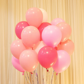 京唐 彩色气球加厚100只 六一儿童节装饰气球生日派对气球结婚婚礼布置装饰拱门气球 白色+浅粉+粉色+玫红 30个装