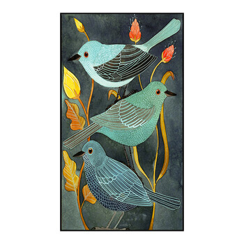 客厅装饰画卧室背景墙竖版餐厅书房画动物夜莺田园风格小清新挂画sn