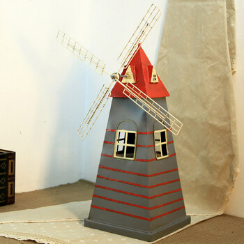 weekeight红色三角风车模型 影楼道具 复古酒吧 铁皮 橱窗 摆设 礼品
