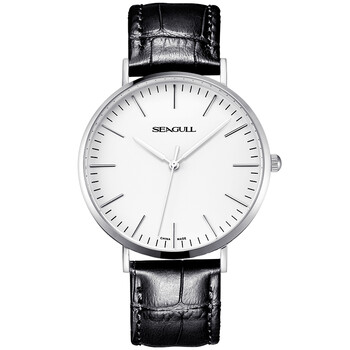 西格正品石英表男表真皮表带防水超薄个性简约男士腕表时尚休闲男式