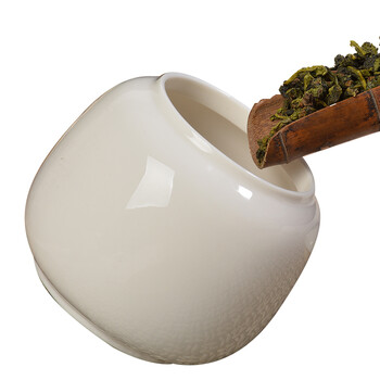 臻艺 中号陶瓷迷你高档茶叶罐茶罐 密封小号铁观音普洱茶缸便携储茶罐 水点桃花