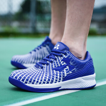 篮球鞋男春夏低帮减震防滑透气战靴学生男士运动鞋耐磨球鞋男 蓝色 40