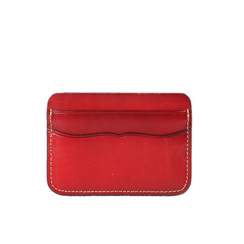 egg新款可爱小卡片包女式个性复古手工迷你日韩零钱包男卡夹 枣红色