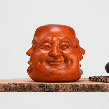 红木雕刻工艺品居家饰品实木风水摆设 客厅书房喜怒哀乐弥勒佛笑佛