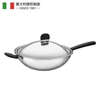 
                                        意大利拉歌蒂尼 康味雅系列30cm中式18/10不锈钢不粘炒锅 煤/燃气电磁炉通用                