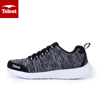 telent 天伦天()户外 潮流透气舒适飞织布休闲男鞋163801 黑色 #40_ 3