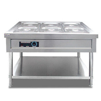 商用加厚不锈钢电热保温汤池汤菜炉3/6/8/10格暖汤炉多格快餐保温台售