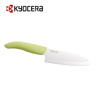 京瓷KYOCERA 陶瓷刀套装 5.5寸彩色菜刀搭配砧板削皮器FK-140 刀具三件套 绿色