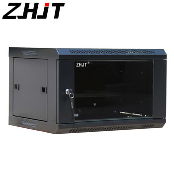 zhjt机柜4u网络机柜028米壁挂机柜小机柜450深600宽黑色zt6504