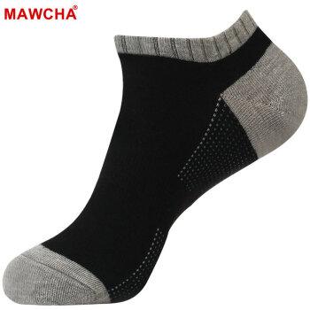Mawcha 精梳棉男士袜子短袜6双装四季款休闲运动男士船袜 四季薄款普通底黑色 均码