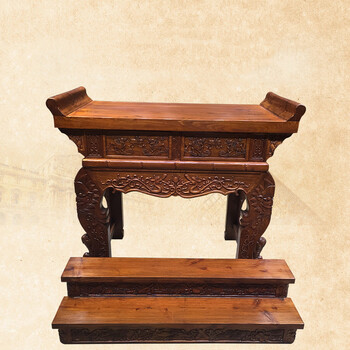 琼玛莎 供桌元宝桌寺庙供桌佛堂寺庙用品元宝桌尺寸定做 香樟木