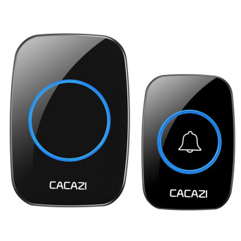 CACAZI卡佳斯A10无线门铃家居智能家用一托一拖二拖一远距离呼叫器远距离遥控门铃 【黑色一拖一】即1按钮+1主机