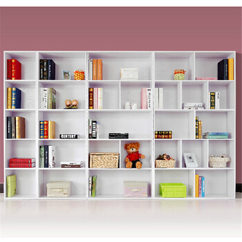 琪翔-简约组合书柜书架储物柜 白色 bd 长1.6米