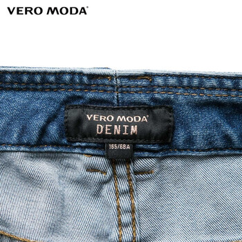 Vero Moda经典磨白兜口铆钉修身牛仔裤|315132010 162深牛仔蓝 165/68A/M/R