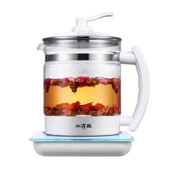 小浣熊XH-810A加厚玻璃电水壶 全自动电煎药壶煮茶壶 煮面锅煲汤锅火锅 办公室花茶壶 白色