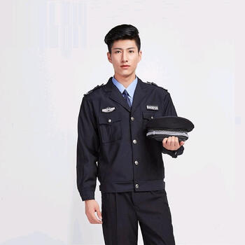 罗费切保安服老式保安夹克保安春秋套装贡丝井保安执勤服 黑色 180