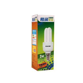格润莱特2U3W节能灯泡E14（小口）白光 家庭装修主卧室客厅厨房用灯