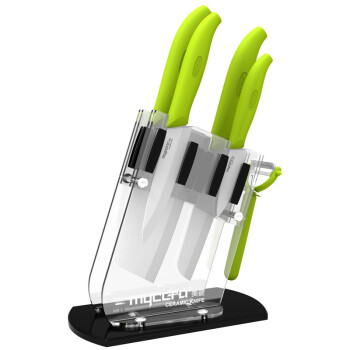 美瓷（MYCERA）陶瓷刀具六件套装 厨具全套菜刀 水果刀 刮刨 削皮器（绿色）TE11F