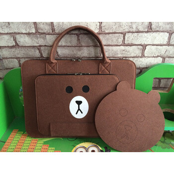 3 15寸pro羊毛毡内胆包a 深棕色 布朗熊手提 13.3英寸