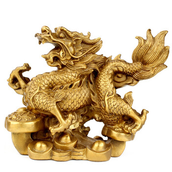 广缘德黄铜如意龙家居摆件十二生肖龙铜工艺饰品摆设馈赠礼品 如意龙