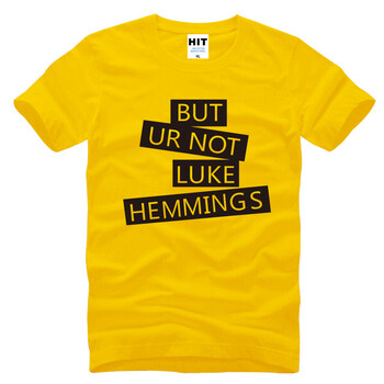 凹凸(aotu)男式t恤 but ur not luke hemmings 5sos 1d 黄衣黑图 xl